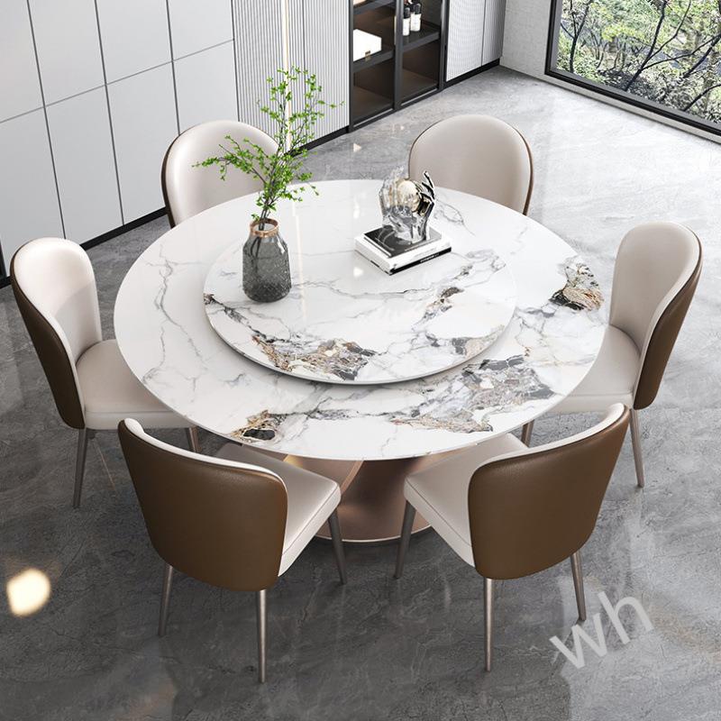 FS1亮光岩板餐家桌现能代BS21简约用奢小户型轻多功实圆桌