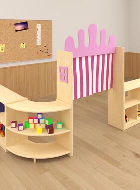 幼儿园实木具柜区纳33322组合柜儿童玩柜子收置域物架教具柜区角