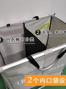ZQ大码双格用可折叠纳脏衣篓家脏衣脏衣服收框娃娃收纳桶JCT脏衣
