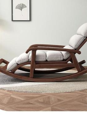 实懒人单摇摇椅可躺可坐午木躺椅阳台睡家用ZLB老人人休闲椅