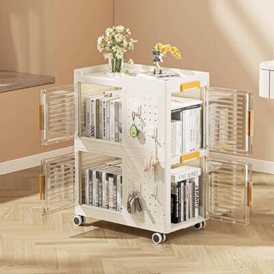 可叠理加书箱收纳箱学生可移教动整折叠箱书子室收纳BBV盒装本储