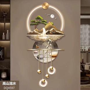 高山流水玄壁关装饰画山水走高立档体HS-11270LED灯新中式入户廊