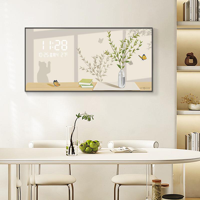 大尺寸电XY768518表装饰画绿植显电子箱钟时数闸钟餐厅遮挡电箱总