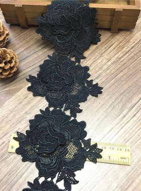 黑色白色双层上12c剪m宽涤纶刺绣蕾ONA丝朵床用品配花饰可单独用