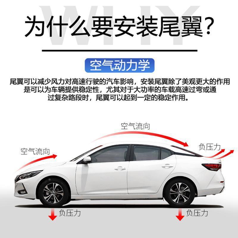 H27471V1-24款4代轩逸尾翼改装运动免孔打扰流汽2车装饰