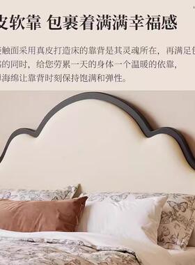 式实木床现代简约人双单人主卧室1.8米LFA美.5m欧式黑色色1轻奢公