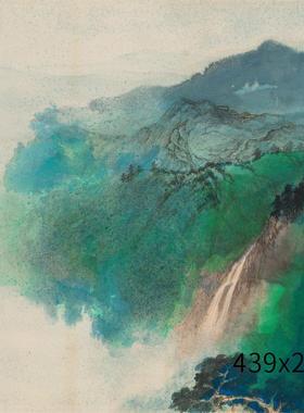 艺微喷字术画复制装裱客装饰名家画张大YL201901千厅谷口字人家山