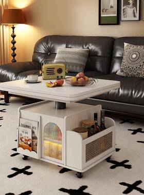 升降折带茶几可移动边边几推车实木沙发几轮茶桌多功能叠OYF餐桌