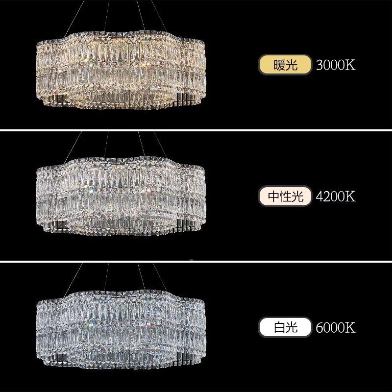 cahnd灯el厅ier枝形QBU吊燈现客厅灯代简约轻奢水晶吊灯法式餐卧