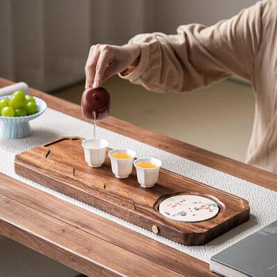 新胡WSTP2401木茶盘家用小型泡台办公室款高档实木茶台长干方形小
