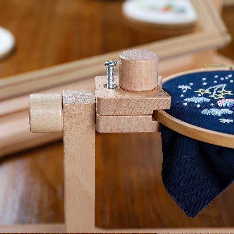 刺绣桌面十台式木绣架GWB绣字绣框家用多功能固定绷夹工榉具可调