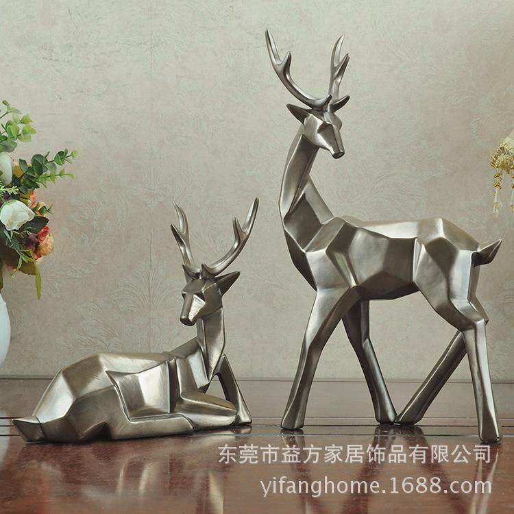 欧式树脂工艺品摆件欧美风格家饰站姿鹿卧姿鹿摆件家居摆设