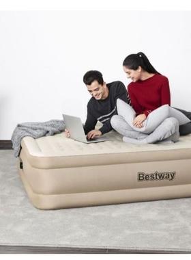 Bestway69050双人双层布面充气床欧规内置泵家用充气床加厚气垫床