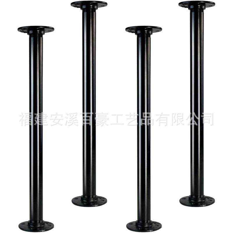 美式铁艺桌腿支架家用实木桌家具五金配件复古水管桌脚