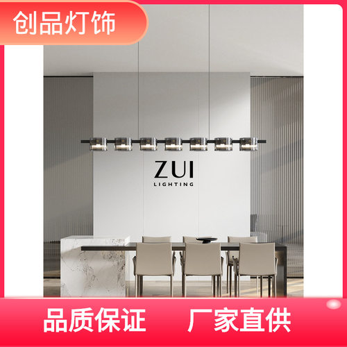 现代极简餐厅吊灯简约吧台家用创意设计师黑色玻璃北欧岛台家用吊
