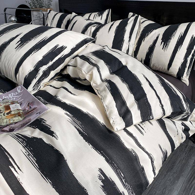 100简床上四约件套棉全棉1品00男床单人被套床纯笠学生宿舍三件套