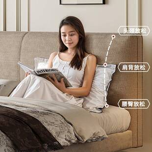 佐尔适雪灯尼尔艺式悬浮储物小意户型布智能VJD感应带双人床