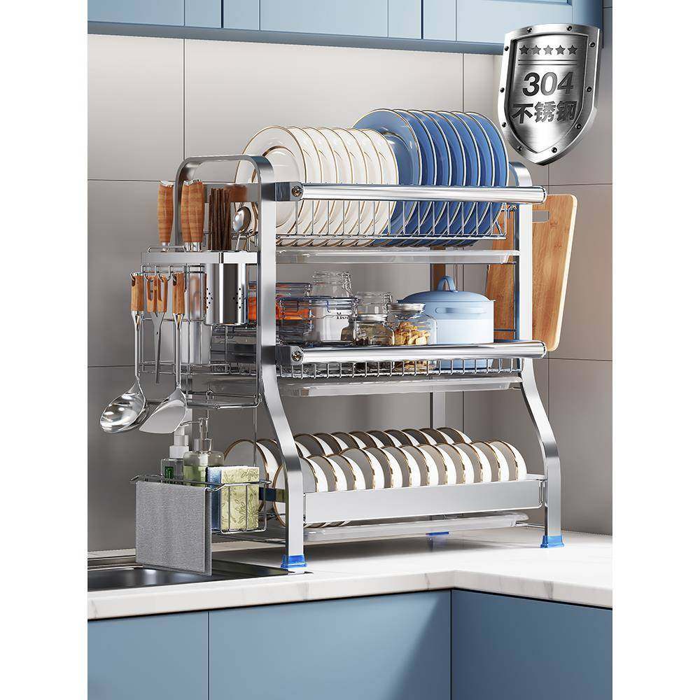 宝爵F956HH57厨纳房台面碗碟盘不锈钢沥收架家用水多层水碗筷勺子,厨房/烹饪用具,抹布架/厨房清洁收纳架,淘宝优惠券,粉丝福利购,淘宝优惠卷