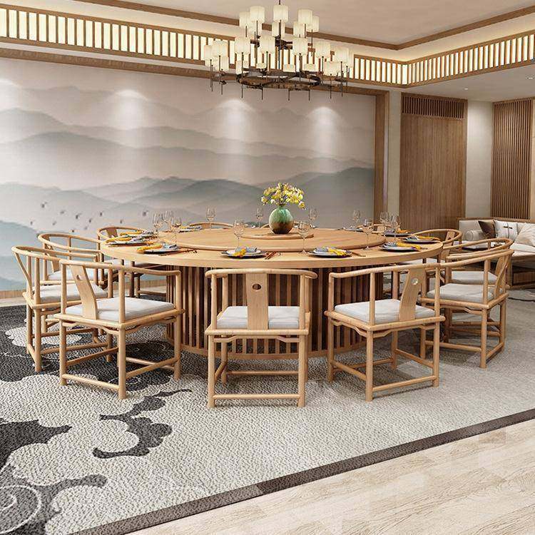 中式实木电动餐桌酒店包厢大新圆桌15椅奢人CZ2091920人轻饭桌转,商业/办公家具,餐桌椅系列,淘宝优惠券,粉丝福利购,淘宝优惠卷