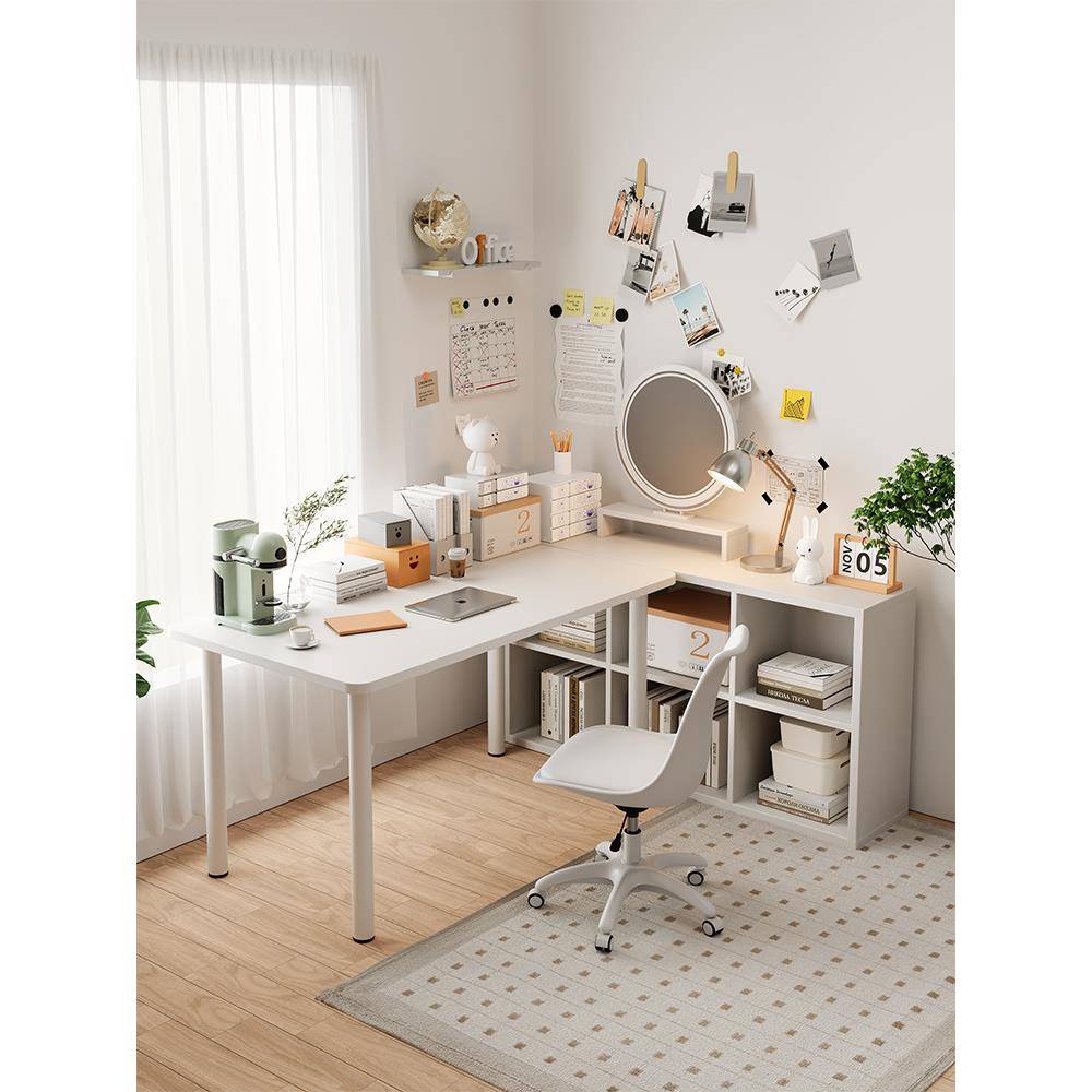 圆腿桌电桌办公桌子家用简易写字台桌书桌妆卧室长脑条桌学习桌化