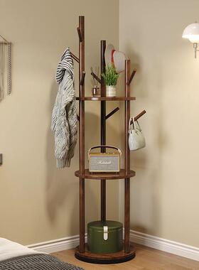 实木旋转衣帽架落地衣卧室家用架置物架立衣式架子客厅XNW挂服衣