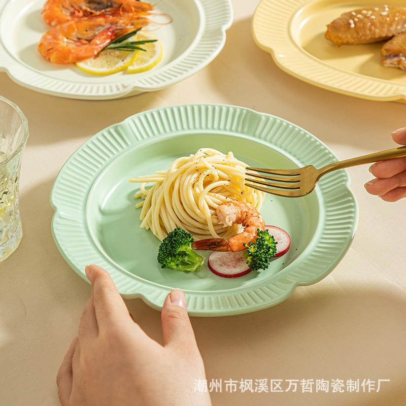 陶瓷家装面菜盘子碗碟意沙面盘泡碗勺527子汤碗拉碗饭碗整用件