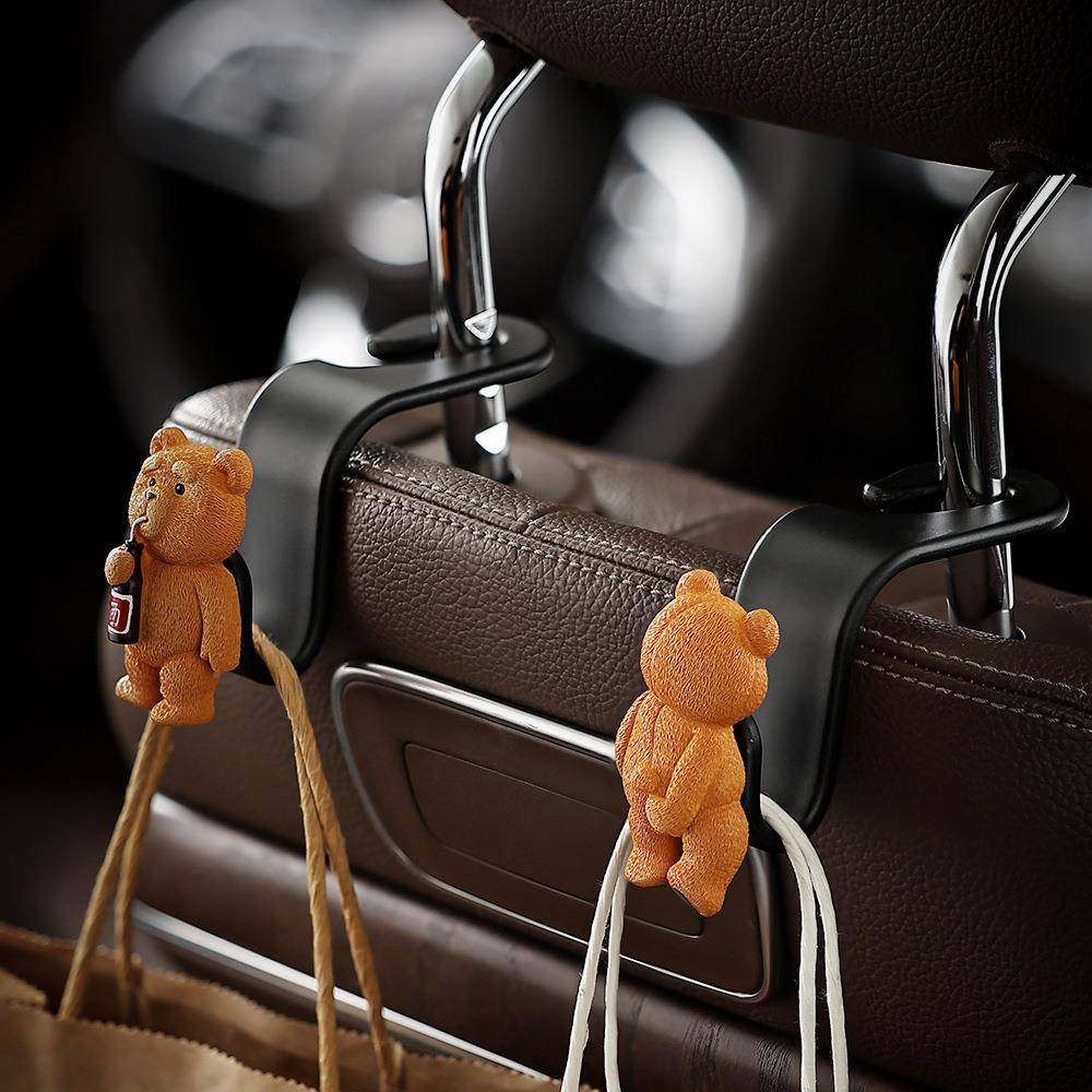 894浓眉熊汽车挂钩内创意车品钩车载座椅背多功能小挂车饰上用品