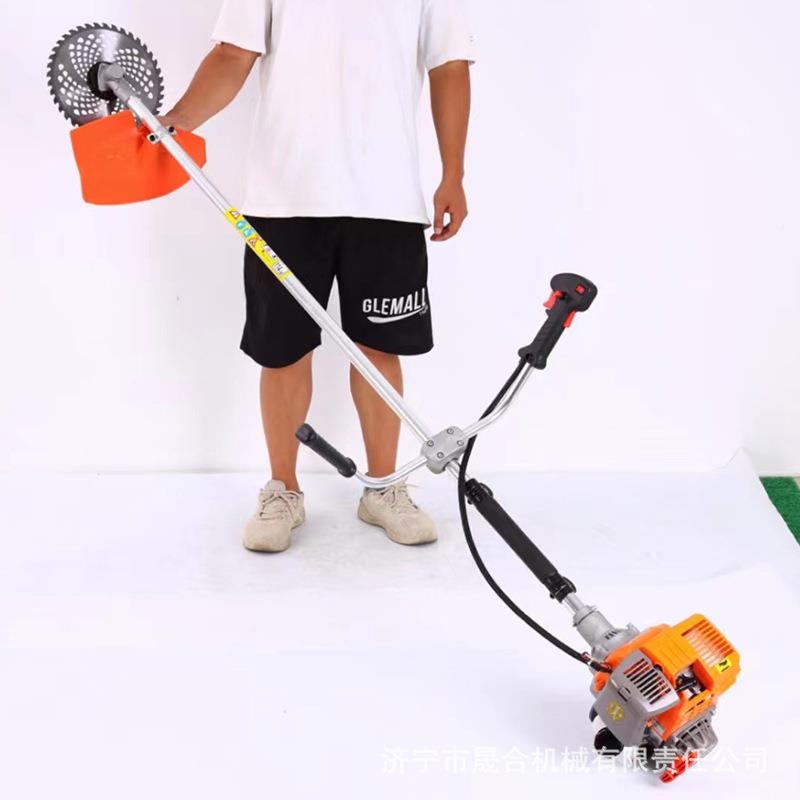小型便携式割汽油割灌机四程手持侧挂割冲草背负式86778水稻机灌