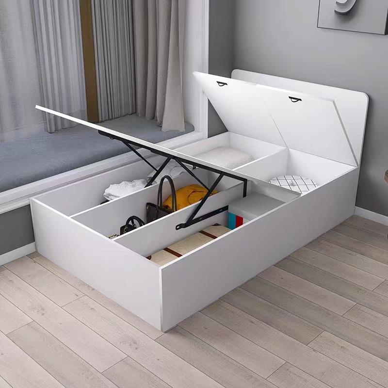 4I北京木小户型木高箱储实床物1米单人床箱式气压066杆收纳床实1.