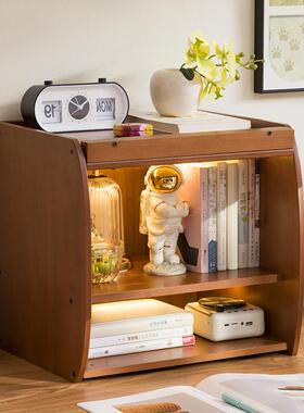 全实木书架桌面书置架立式多XCI层台面书桌物上放的子小书架本收