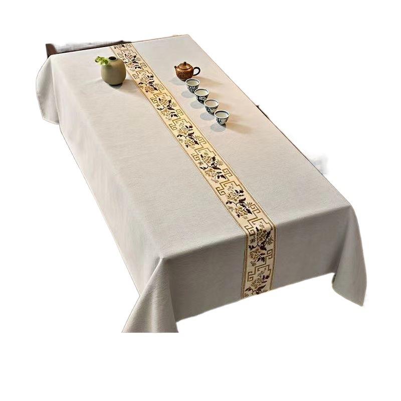 中式布茶几桌餐档桌布古风桌布防桌水高长方会840议桌面布
