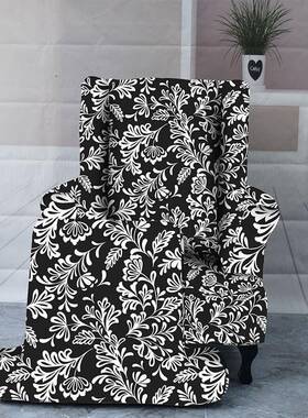 2pcs印花氨纶柔软贴合老虎凳椅子套可水洗家具保护套带弹性底部