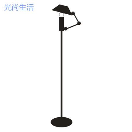 光尚生活北欧现代简约铁艺工作LED落地灯盖帽个性办公室落地灯