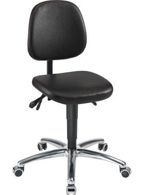 TUV-GS认证，PU皮革工作椅，旋转升降，带硬地刹车脚轮
