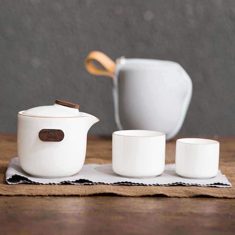 便携式旅行初礼-双具茶功随身泡茶神器快客杯户外茶小套夫陶瓷单