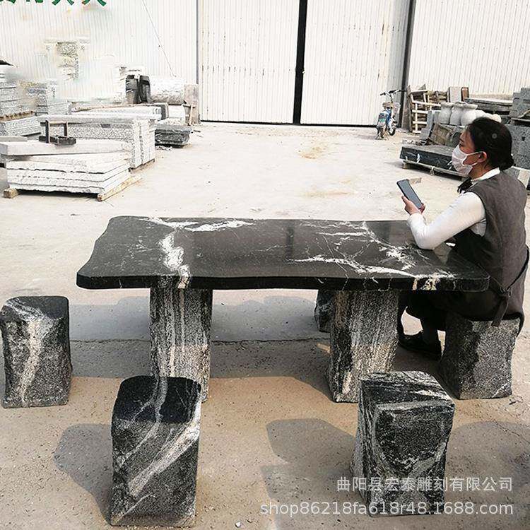 石桌石凳院园椅大159理石头方桌庭子花阳台别墅小区户外石桌摆件