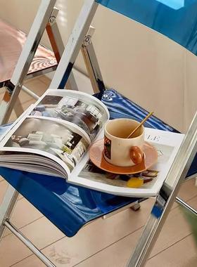 家折叠椅餐椅居办公椅网红i透ns拍照椅子明家亚用克力95101折叠椅