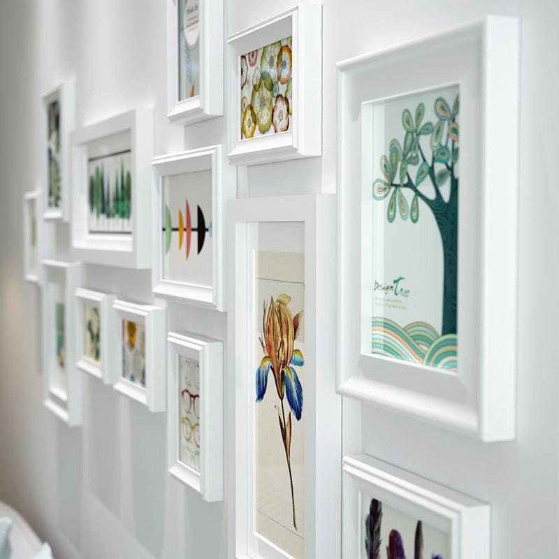 包邮沃夫/冈实木相相框创意照片墙/相框墙尔9092框组合