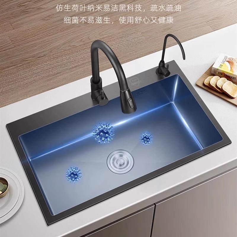 用不钢洗见详情菜盆色纳米家水单手工加厚洗锈碗池洗碗黑厨房一件,家装主材,水槽单品,淘宝优惠券,粉丝福利购,淘宝优惠卷