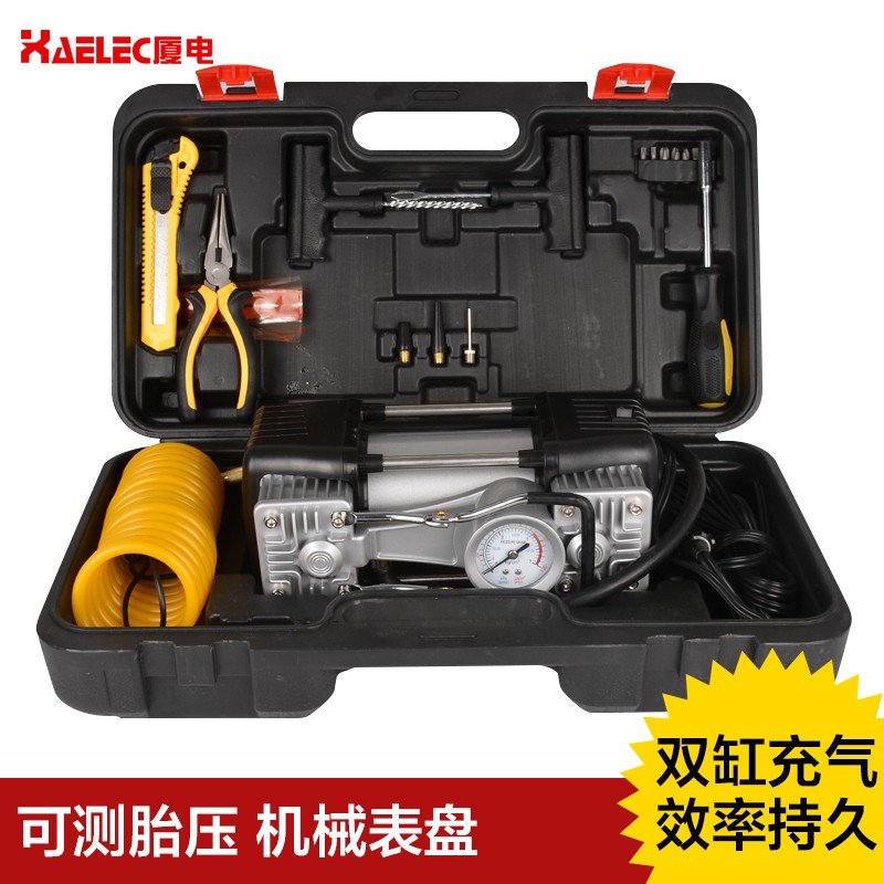 汽车车载双缸充气泵 小轿车v打气泵电动 汽车用12V轮胎高压便携式