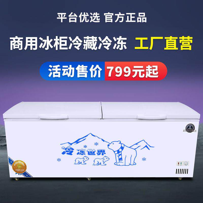 518冰柜冷藏冷冻商用冷链大容量铜卧冷式节能柜单温管双温雪冻柜