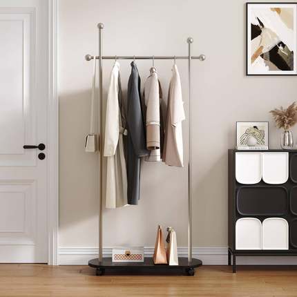 地卧室衣帽架铁落艺复家古房间服收纳架YMJ-87子用客厅可移动挂衣