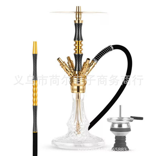 热销铝合金单管双管四管大号水烟壶套装含烟锅碳隔hookah