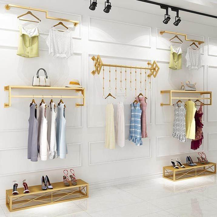 金色服装店上墙壁挂式正挂杆简约女装店墙上挂衣杆衣服展示架金色,鲜花速递/花卉仿真/绿植园艺,割草机/草坪机,淘宝优惠券,粉丝福利购,淘宝优惠卷