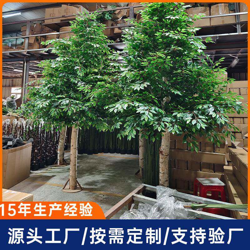 仿真白桦树室外园林绿化工程造景人造玻璃钢仿真白桦树装饰造型树