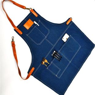 定制供应挂脖款真皮做工精细工作围裙定制logo家用