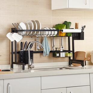 新品不锈钢沥水收纳整理架碗碟果蔬篮毛巾纸巾架厨房用品置物架