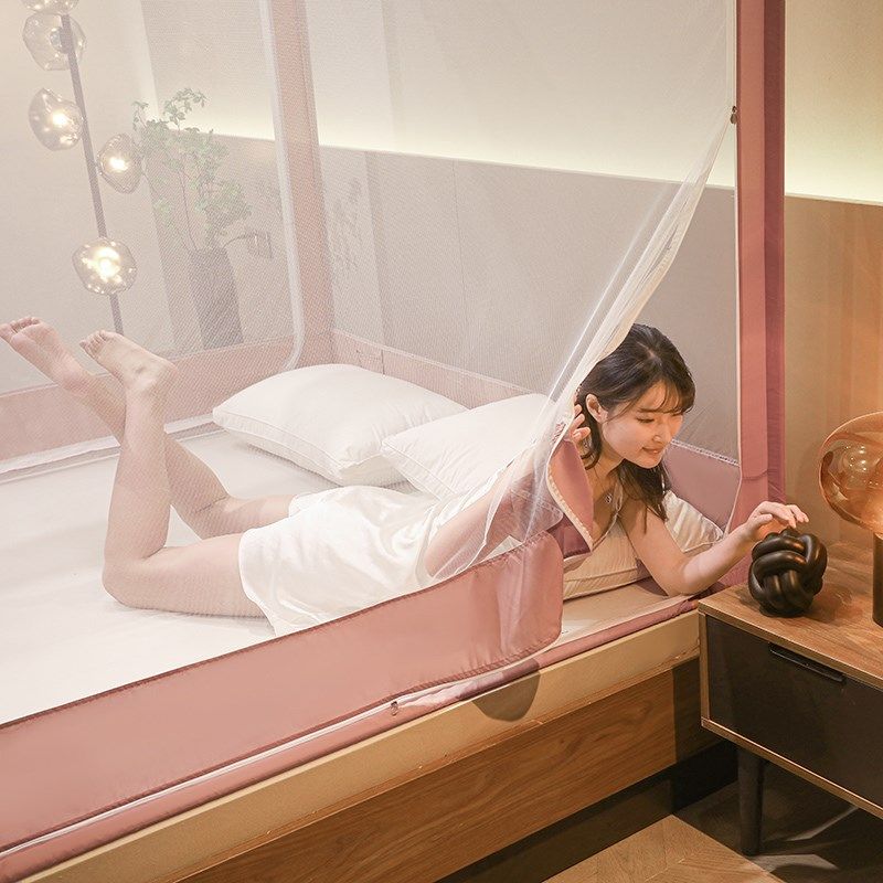 新款防摔蚊帐加密拉链三开门防蚊高级蒙古包卧室儿童婴儿全包底,床上用品,蚊帐,淘宝优惠券,粉丝福利购,淘宝优惠卷
