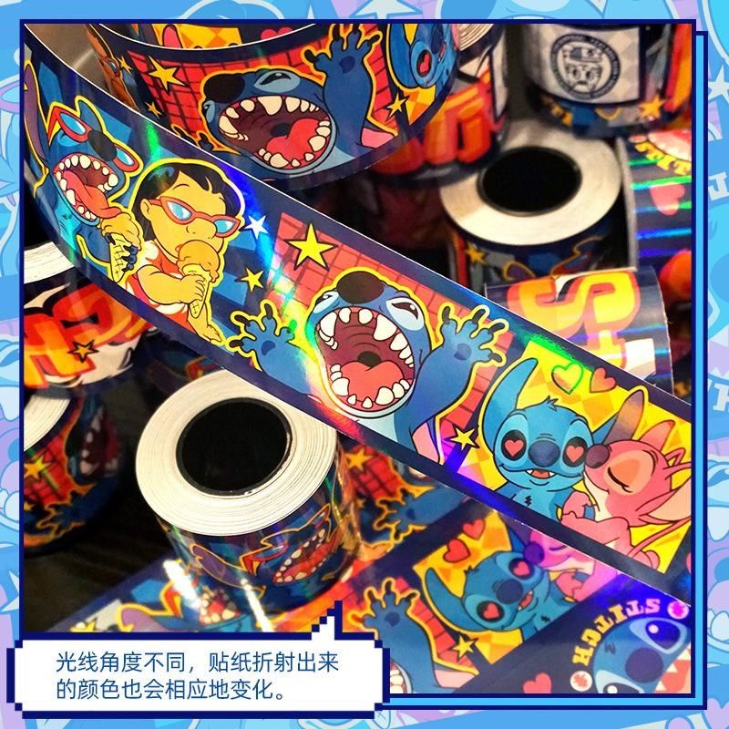 镭射卡通可爱史迪奇史迪仔星际宝贝贴纸防水行李箱鱼缸背景胶带贴,文具电教/文化用品/商务用品,胶带/胶纸/胶条,淘宝优惠券,粉丝福利购,淘宝优惠卷