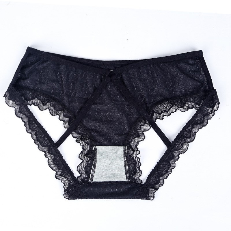 女士内裤内衣蕾丝大码胖性感低腰镂空透明裤头少女小内内细带裤头